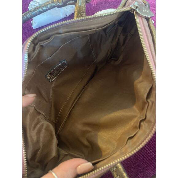 RARE Vintage Y2K MOSCHINO Cheap & Chic Suede Baguette Mini Bag Purse MAUVE - Picture 8 of 9